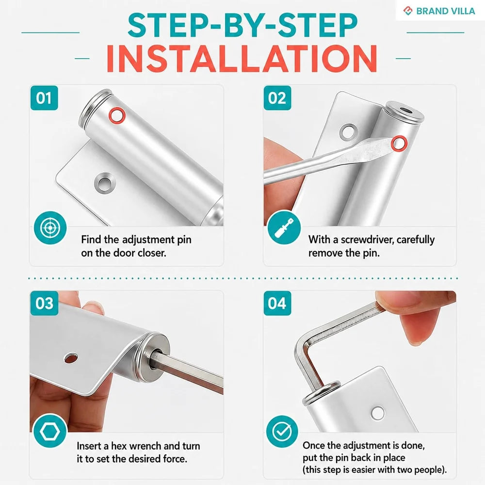 Universal Automatic Door Closer for Home & Office
